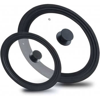 JUEGO DE 2 TAPAS DE VIDRIO CON SILICON  18-20-22 CM Y 24-26-28