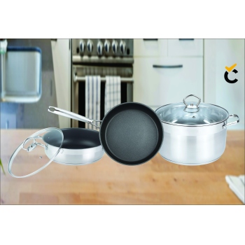 BATERIA ACERO INOXIDABLE BELLY TRIO 5PZAS